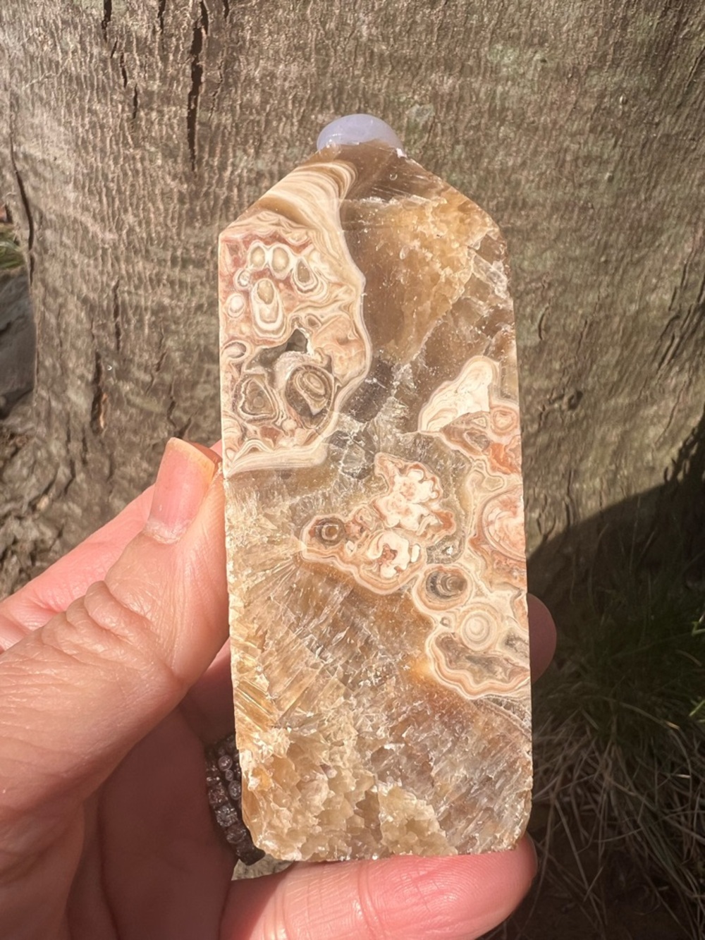 Amber (3) calcite Tower | crystal